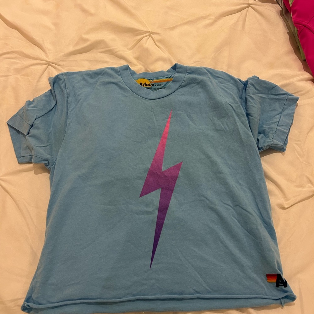 Aviator Nation Blue Lightning Bolt Shirt